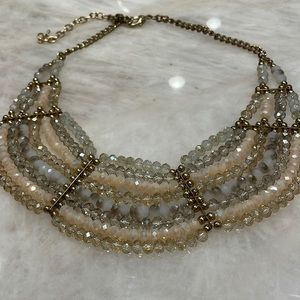 Boutique pink, cream and gold necklace